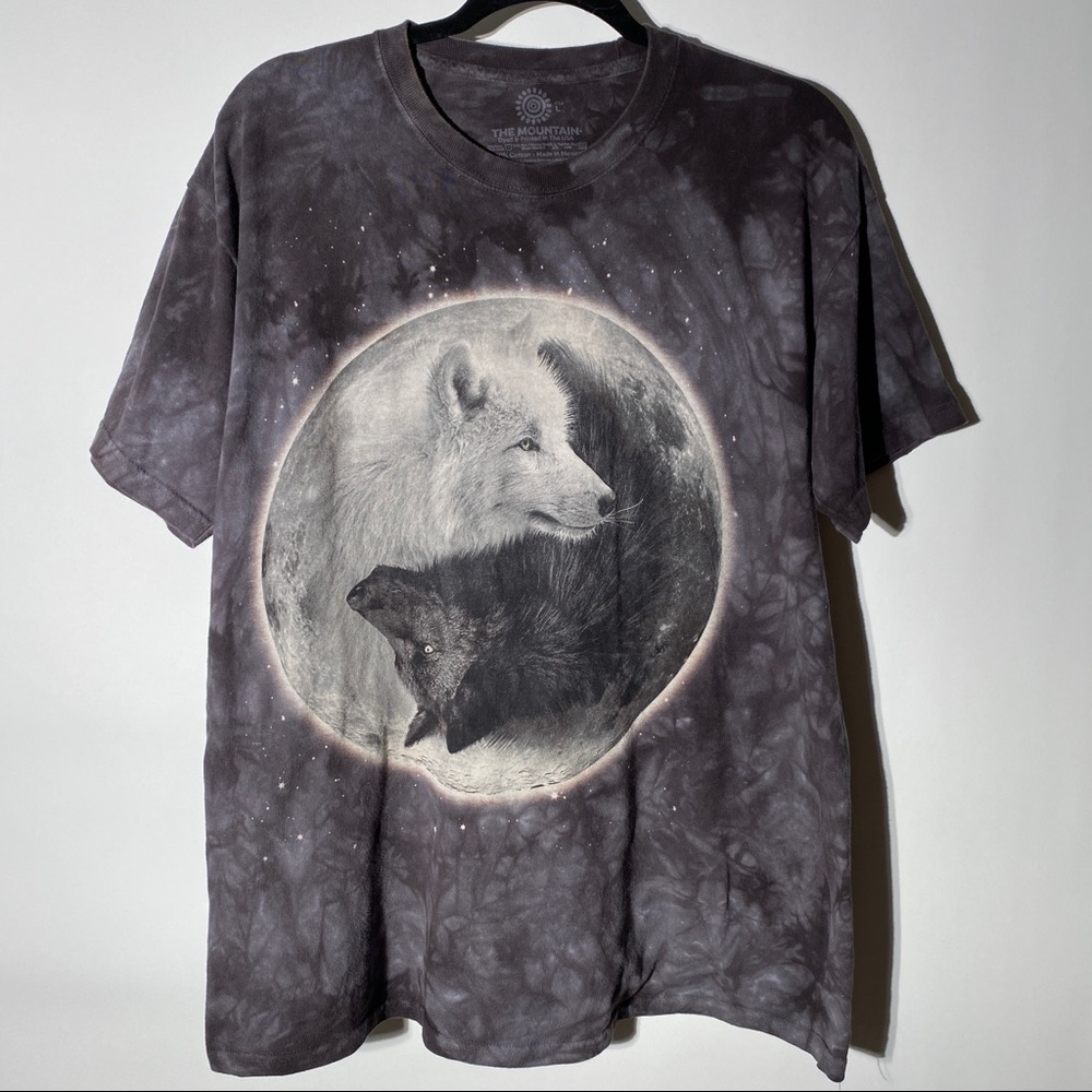 The Mountain - Tie Dye Wolf T-Shirt - Size Large